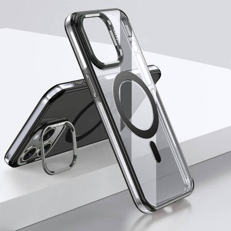 Кейс PVC Wlons Shield Magsafe със стойка на камера за iPhone 14 Pro - Черен