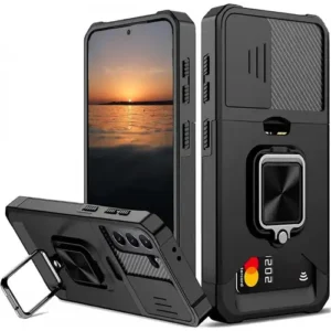 Удароустойчив кейс с Джоб за карти (4в1) за iPhone 15